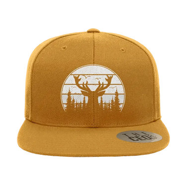 Deer Color Embroidered Flat Bill Hat